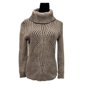 💎 Jeanne Pierre Turtleneck Knit Sweater Brown